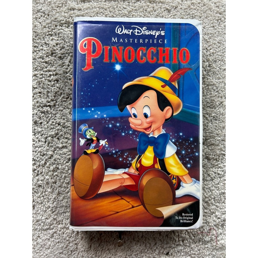 Pinocchio VHS 1993 Animated Family Musical Disney Masterpiece